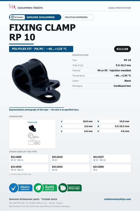 FIXING CLAMPS FORM RP 10