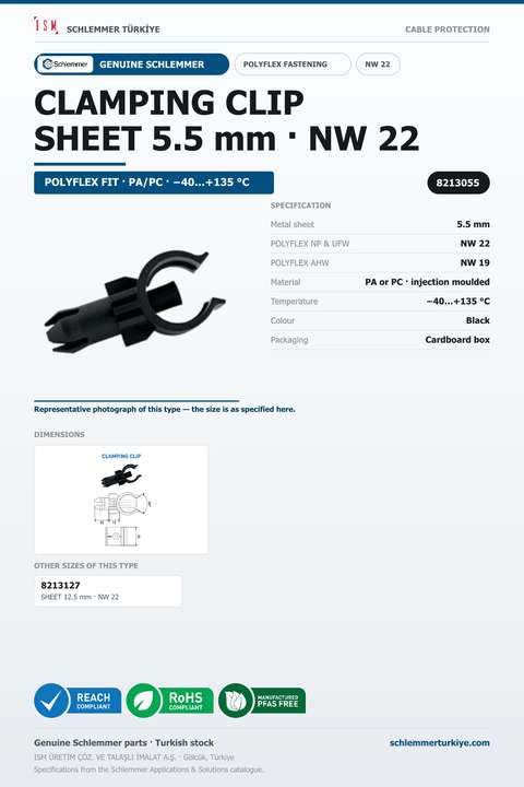 CLAMPING CLIPS NW22 FORM