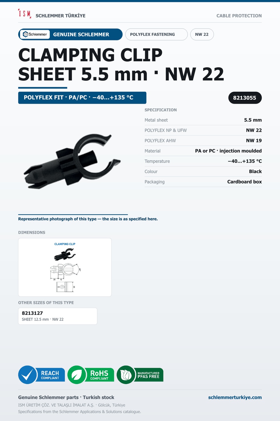 CLAMPING CLIPS NW22 FORM