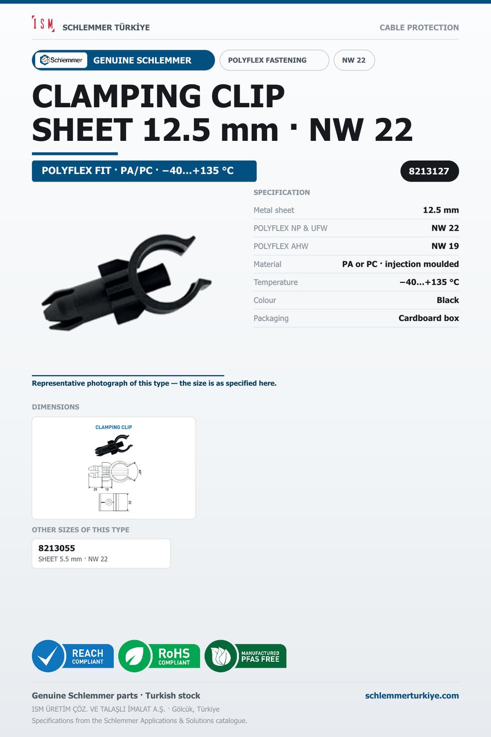 CLAMPING CLIPS NW22 FORM