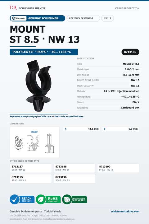 MOUNT NW13 FORM ST 8.8-11.0