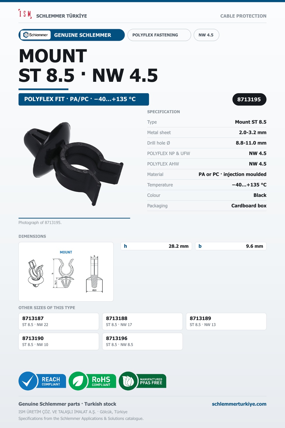 MOUNT NW4.5 FORM ST 8.8-11.0