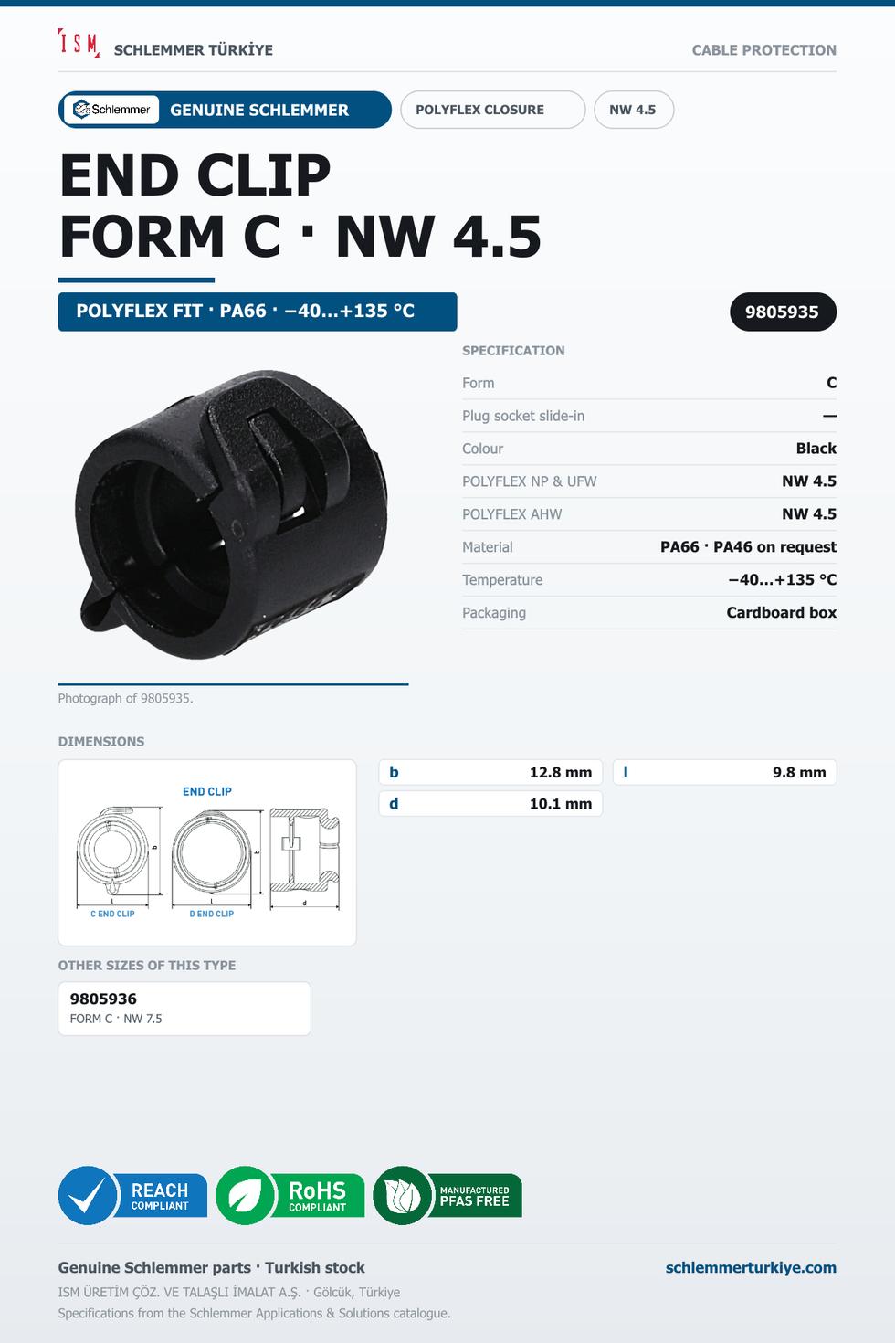 END CLIP NW4.5 FORM C