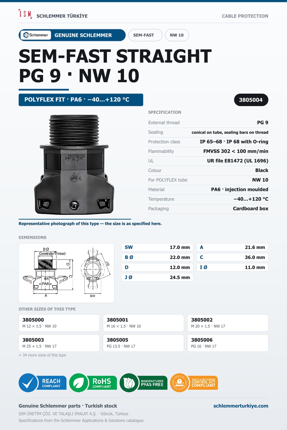 SEMFAST STRAIGHT PG9 NW10 BLACK