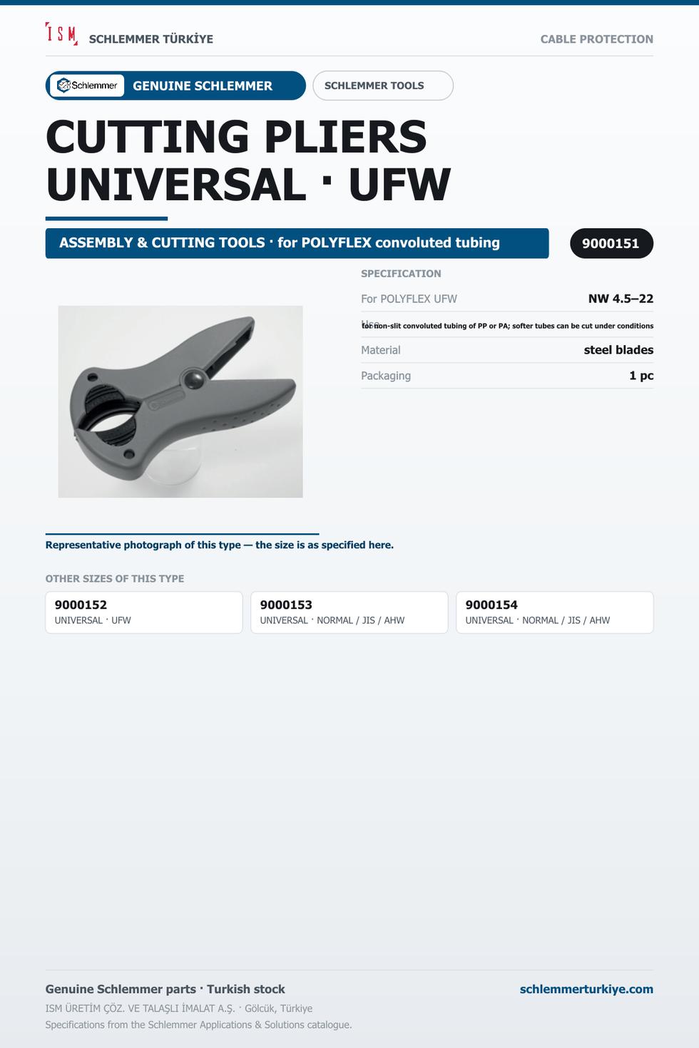 CUTTING PLIERS · UNIVERSAL · UFW