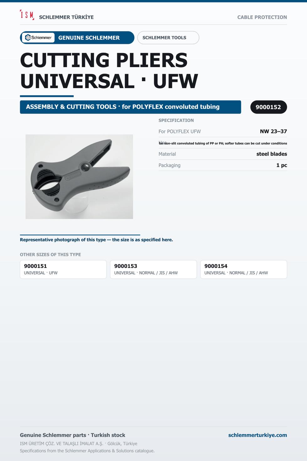CUTTING PLIERS · UNIVERSAL · UFW