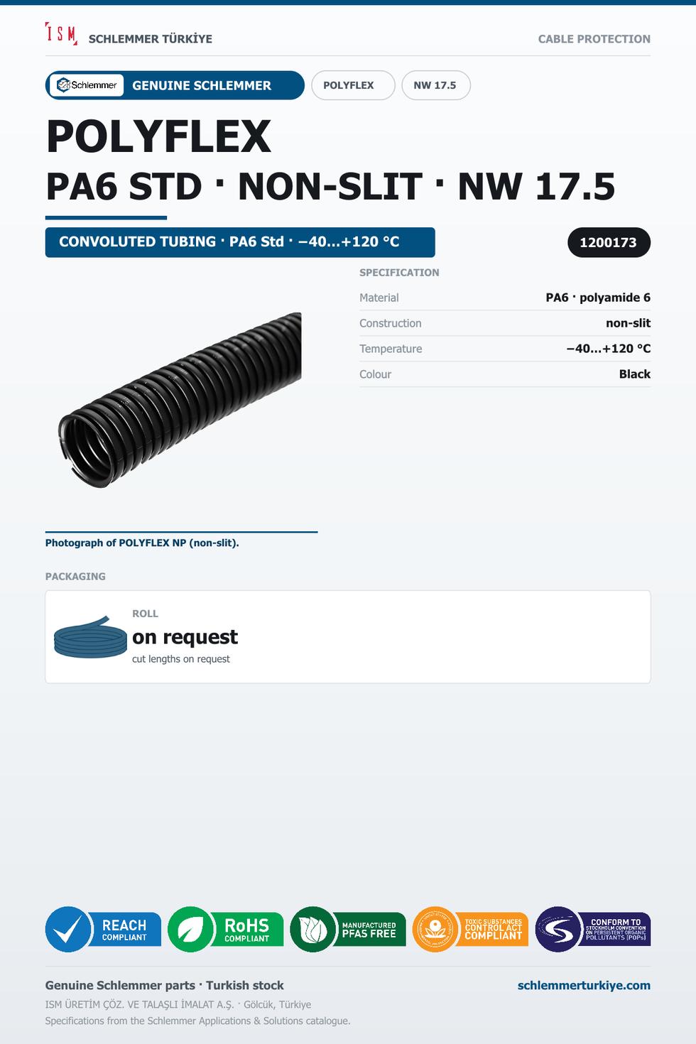 POLYFLEX NP PA6 NONSLIT NW17.5
