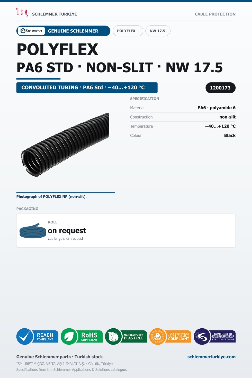 POLYFLEX NP PA6 NONSLIT NW17.5