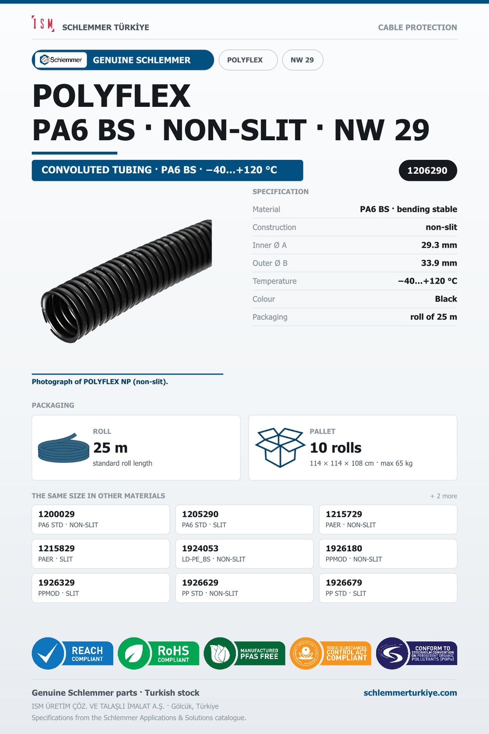 POLYFLEX NW29 NORMAL NONSLIT PA6 BS RLX 25 Meters