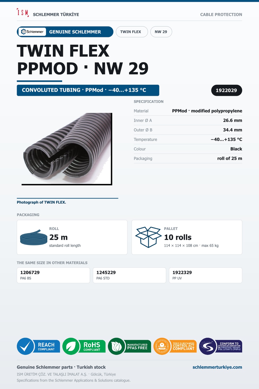 TWIN FLEX NW29 NORMAL TPC-EE (Arnitel) PPMOD RLX 25 Meters