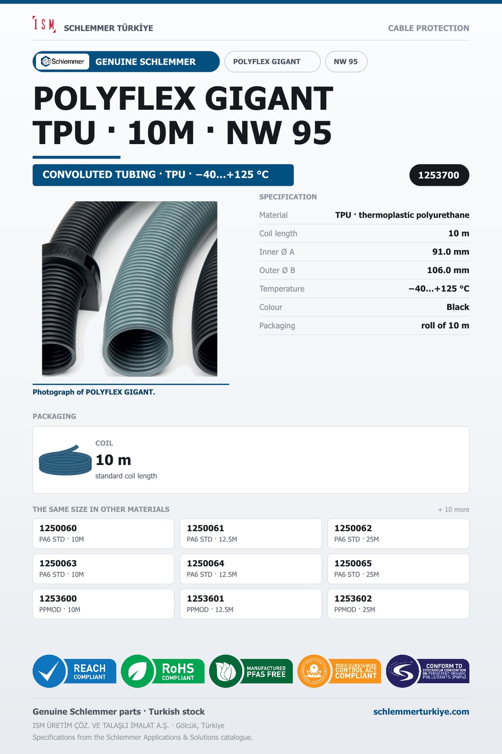 POLYFLEX GIGANT NW95 NONSLIT TPU RLX 10 Meters