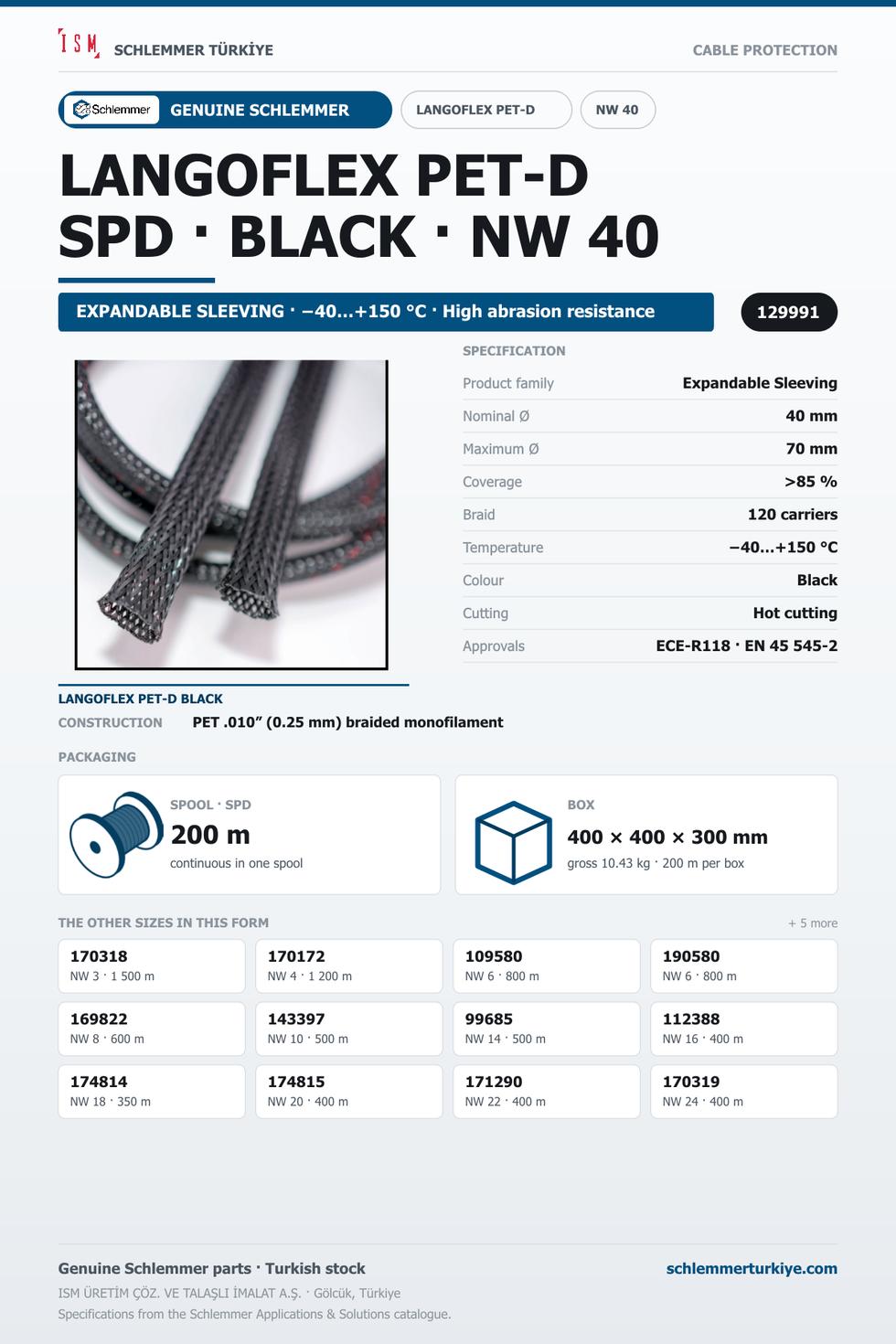 LANGOFLEX PET-D BKNO 40 SPD 200M 120C
