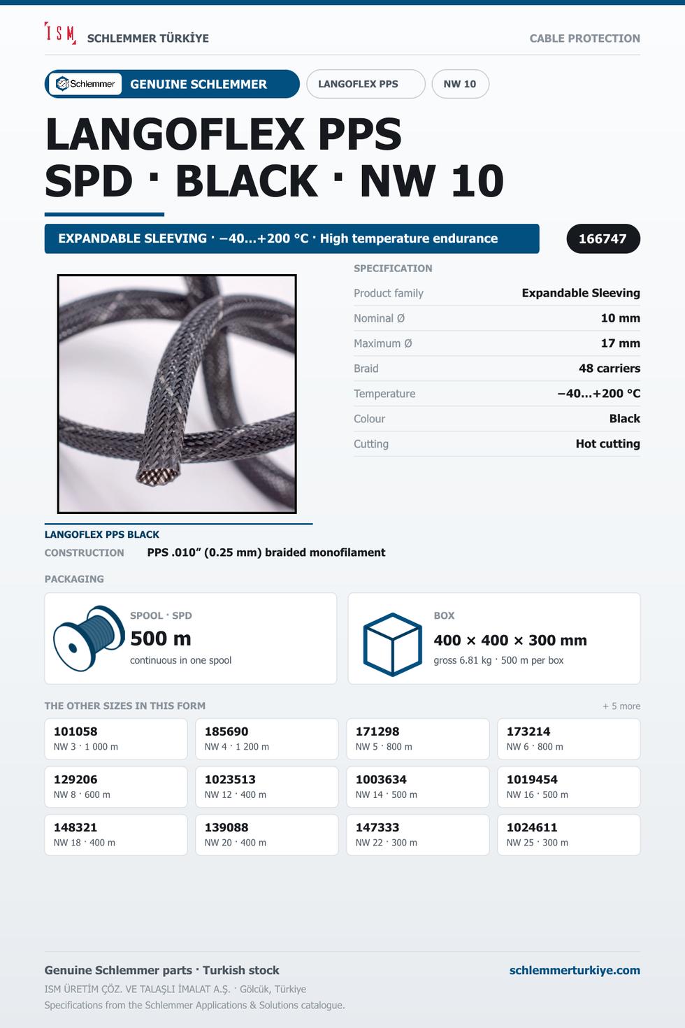 LANGOFLEX PPS BKNO 10 SPD 500M 48C