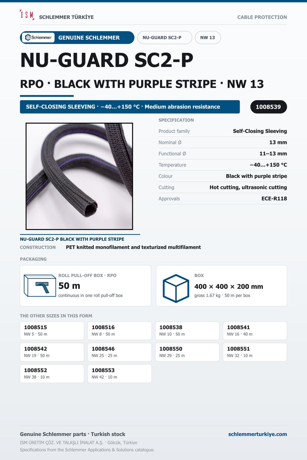 NU-GUARD SC2-P BKPU 13 RPO 50M