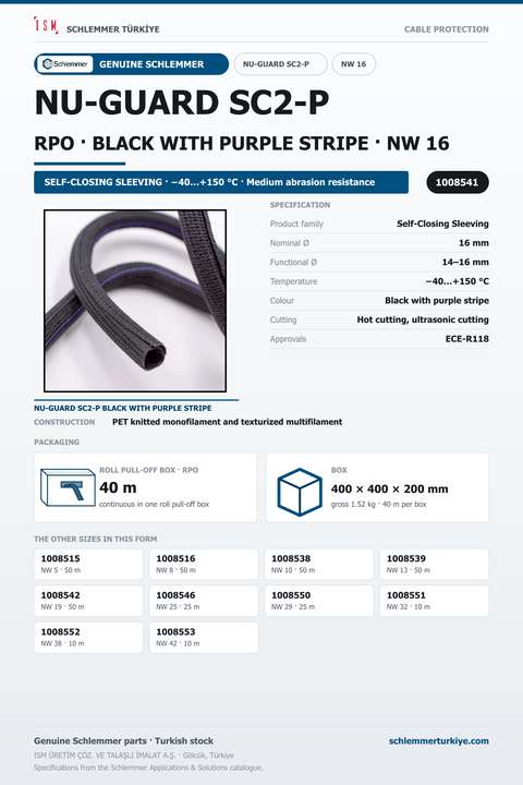 NU-GUARD SC2-P BKPU 16 RPO 40M