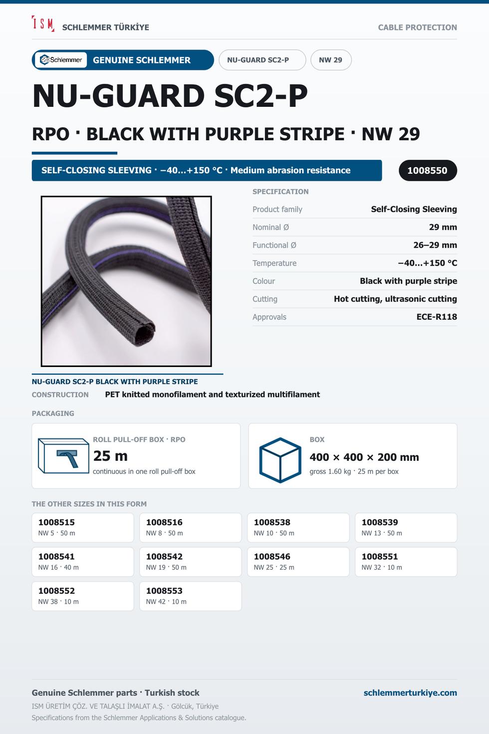 NU-GUARD SC2-P BKPU 29 RPO 25M