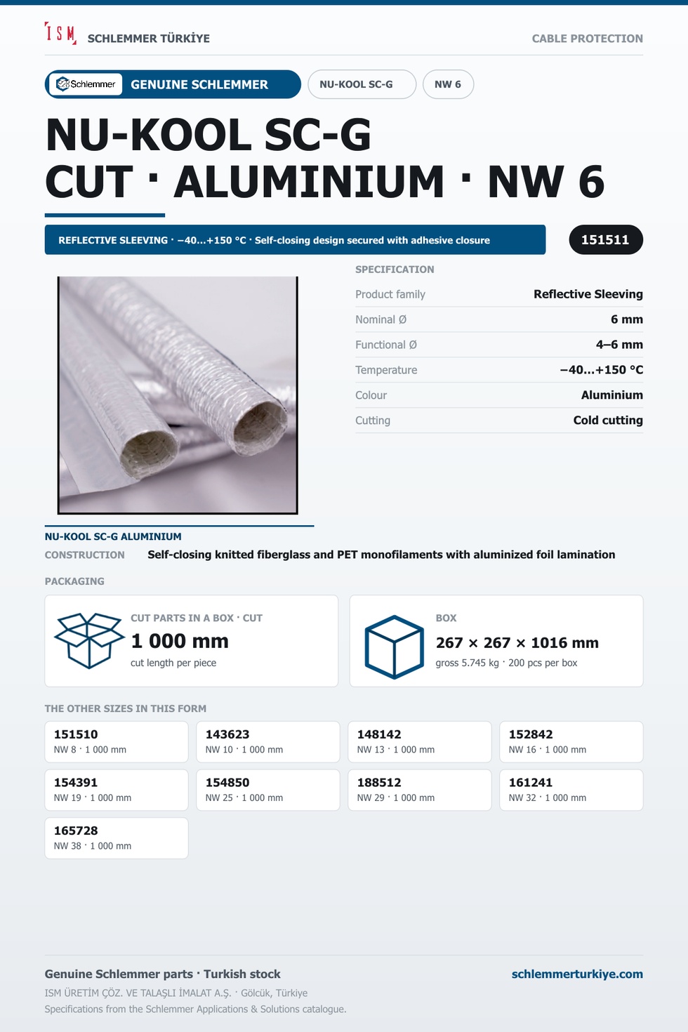 NU-KOOL SC-G ALNO 06X1000 (15/-15)