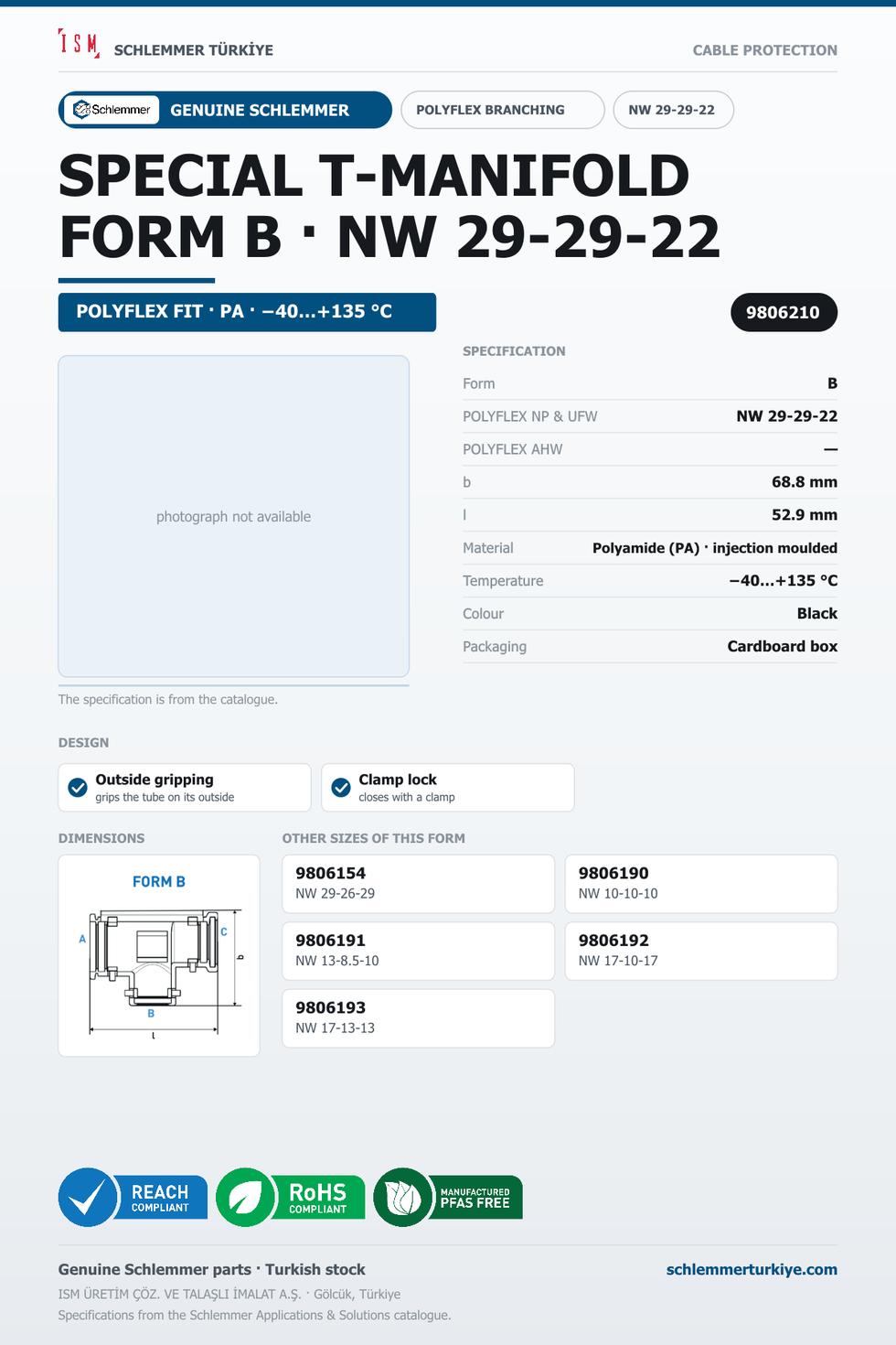POLYFLEX T-MANIFOLD FORM SPECIAL B NW 29-29-22