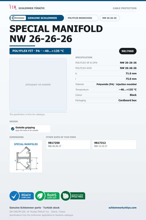 POLYFLEX Y-MANIFOLD FORM SPECIAL NW 26-26-26