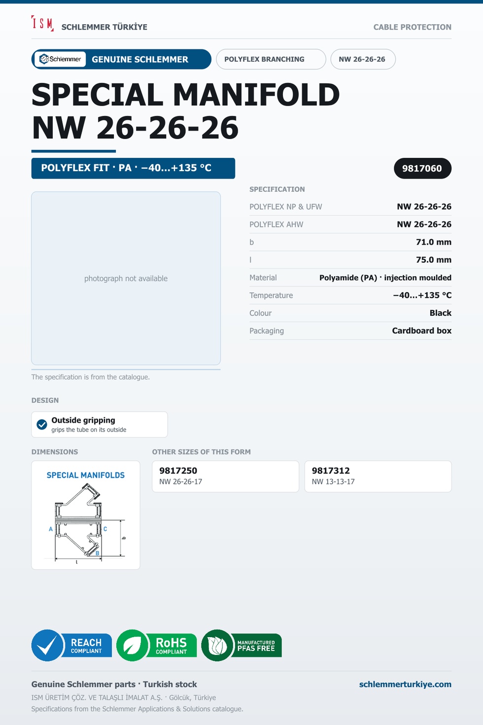 POLYFLEX Y-MANIFOLD FORM SPECIAL NW 26-26-26
