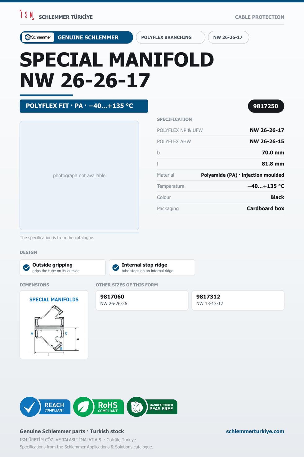POLYFLEX Y-MANIFOLD FORM SPECIAL NW 26-26-17