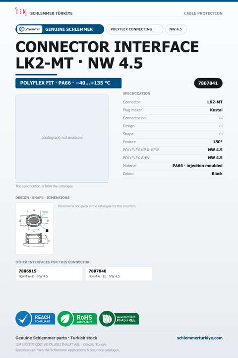 CONNECTOR INTERFACE LK2-MT -/- PA66 BK NW 4,5