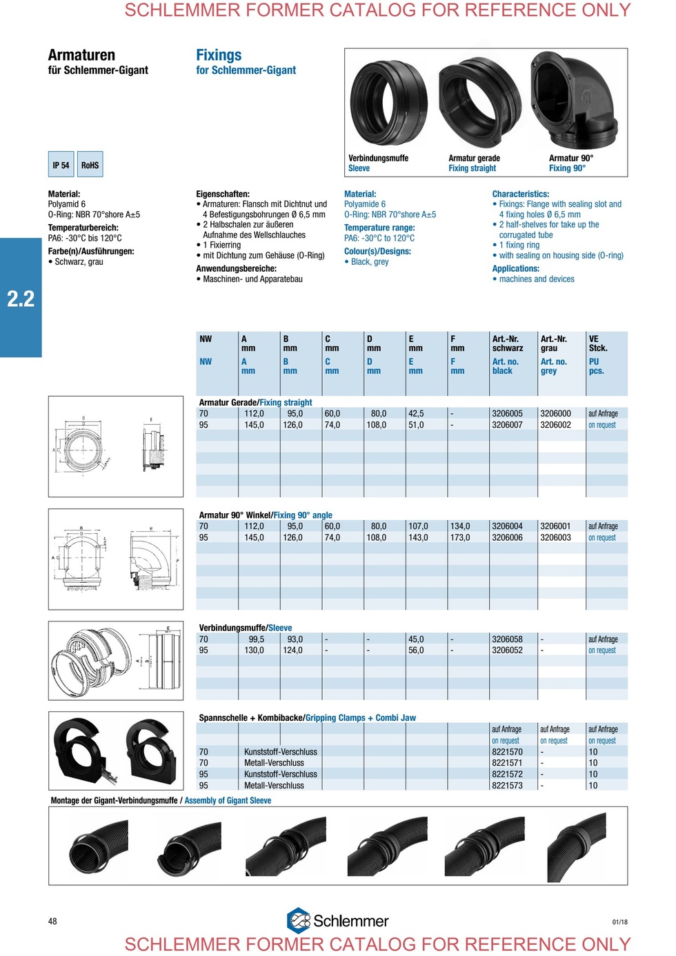 POLYFLEX GIGANT FIXING STRAIGHT · PA6 · NW 70