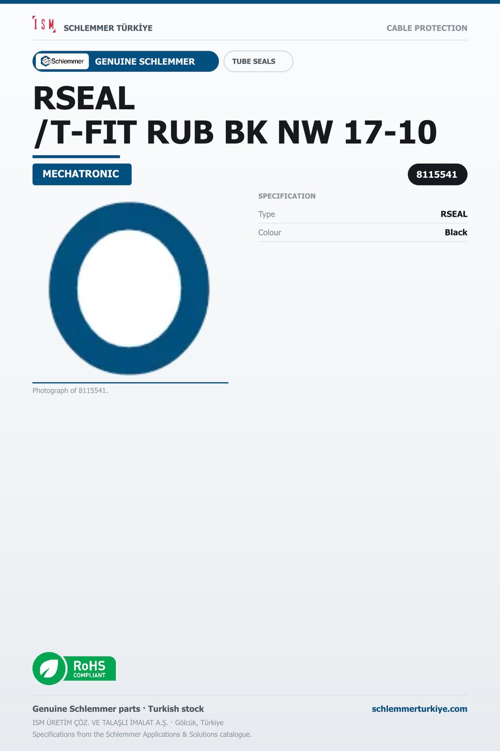 RSEAL/T-FIT RUB BK NW 17-10