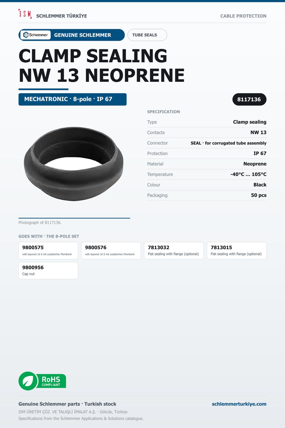 CLAMP SEALING NW 13 NEOPRENE