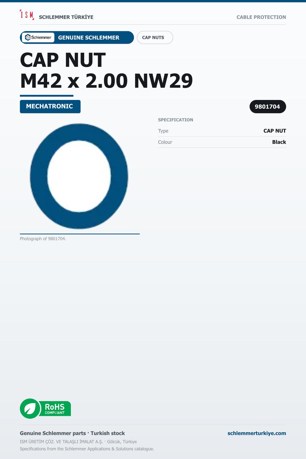 CAP NUT M42 x 2.00 NW29
