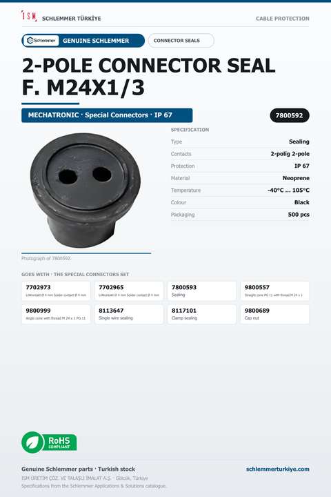 2-POLE CONNECTOR SEAL F. M24X1/3