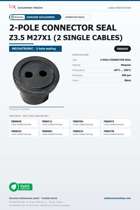 2-POLE CONNECTOR SEAL Z3.5 M27X1 (2 SINGLE CABLES)