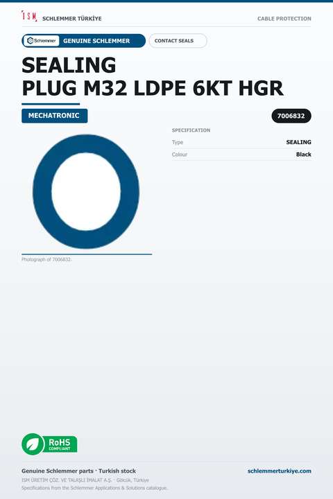 SEALING PLUG M32 LDPE 6KT HGR