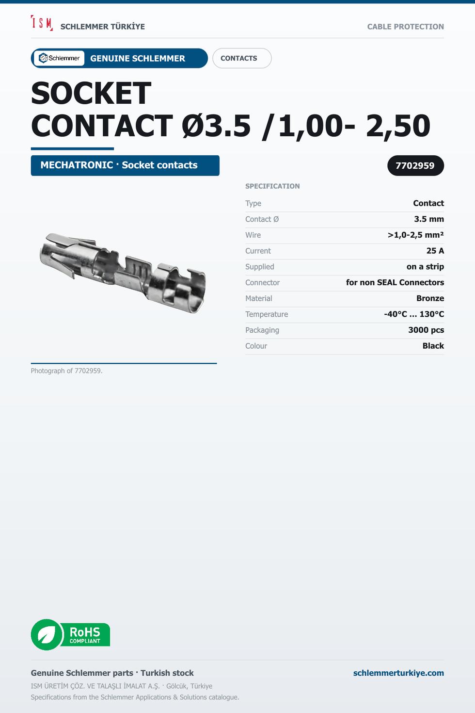 SOCKET CONTACT Ø3.5 /1,00- 2,50
