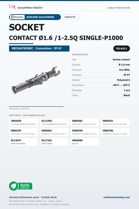 SOCKET CONTACT Ø1.6 /1-2.5Q SINGLE-P1000