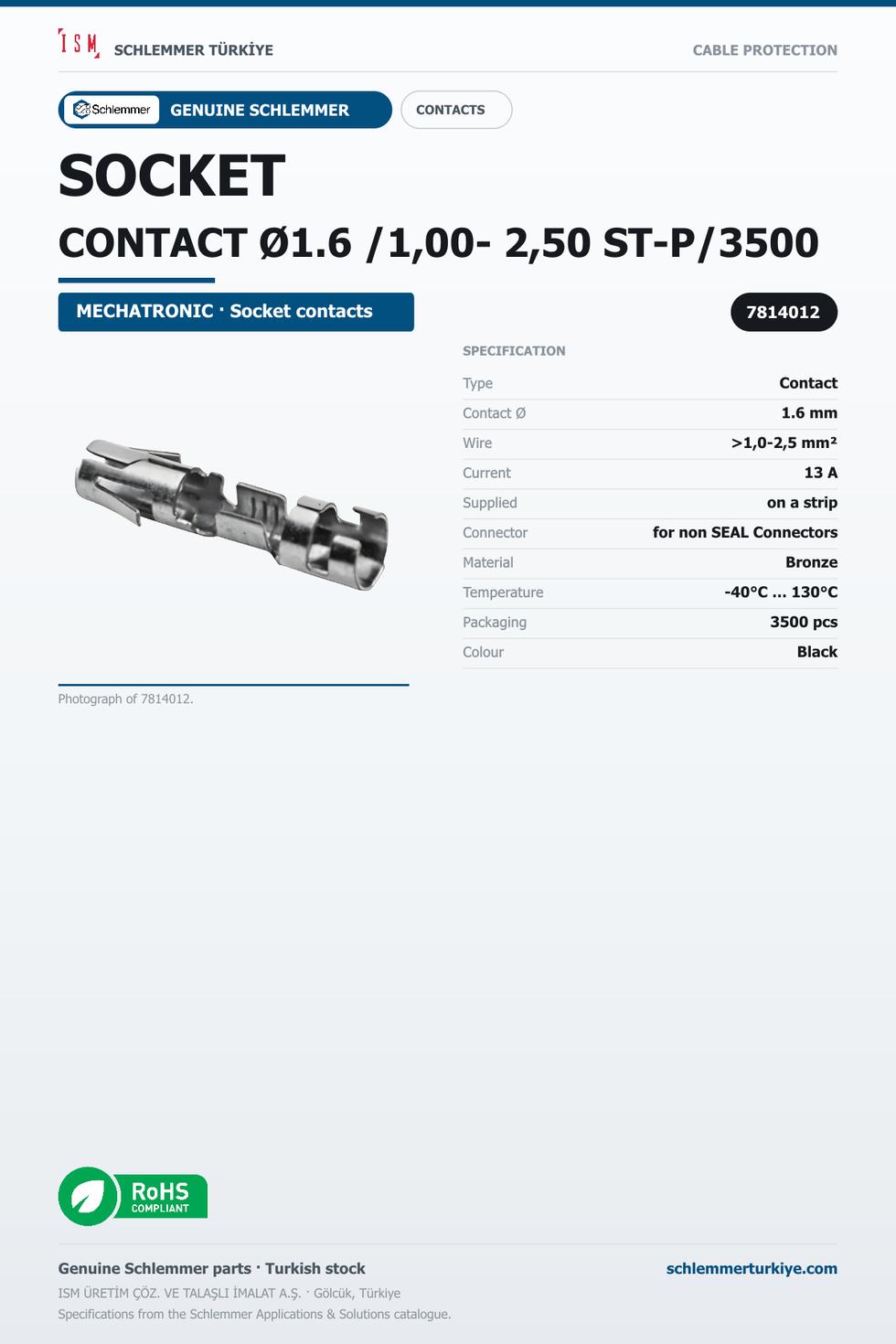 SOCKET CONTACT Ø1.6 /1,00- 2,50 ST-P/3500