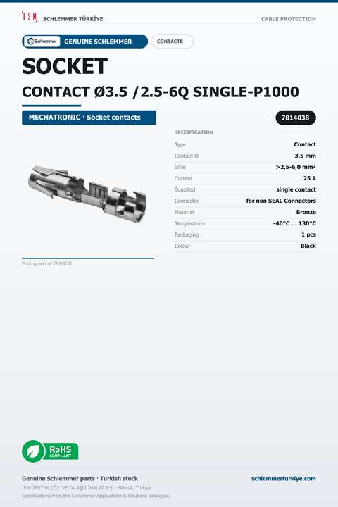 SOCKET CONTACT Ø3.5 /2.5-6Q SINGLE-P1000