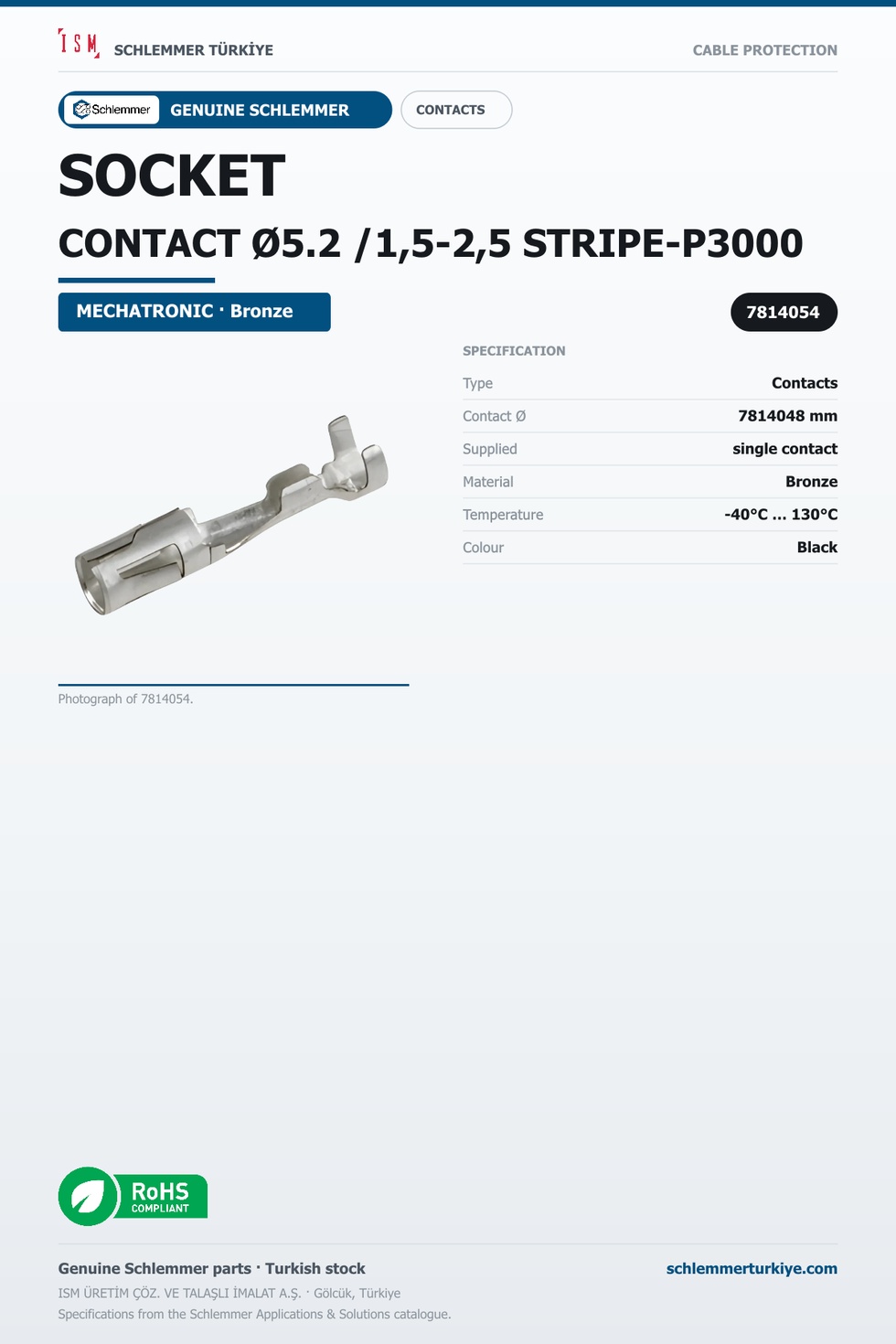 SOCKET CONTACT Ø5.2 /1,5-2,5 STRIPE-P3000