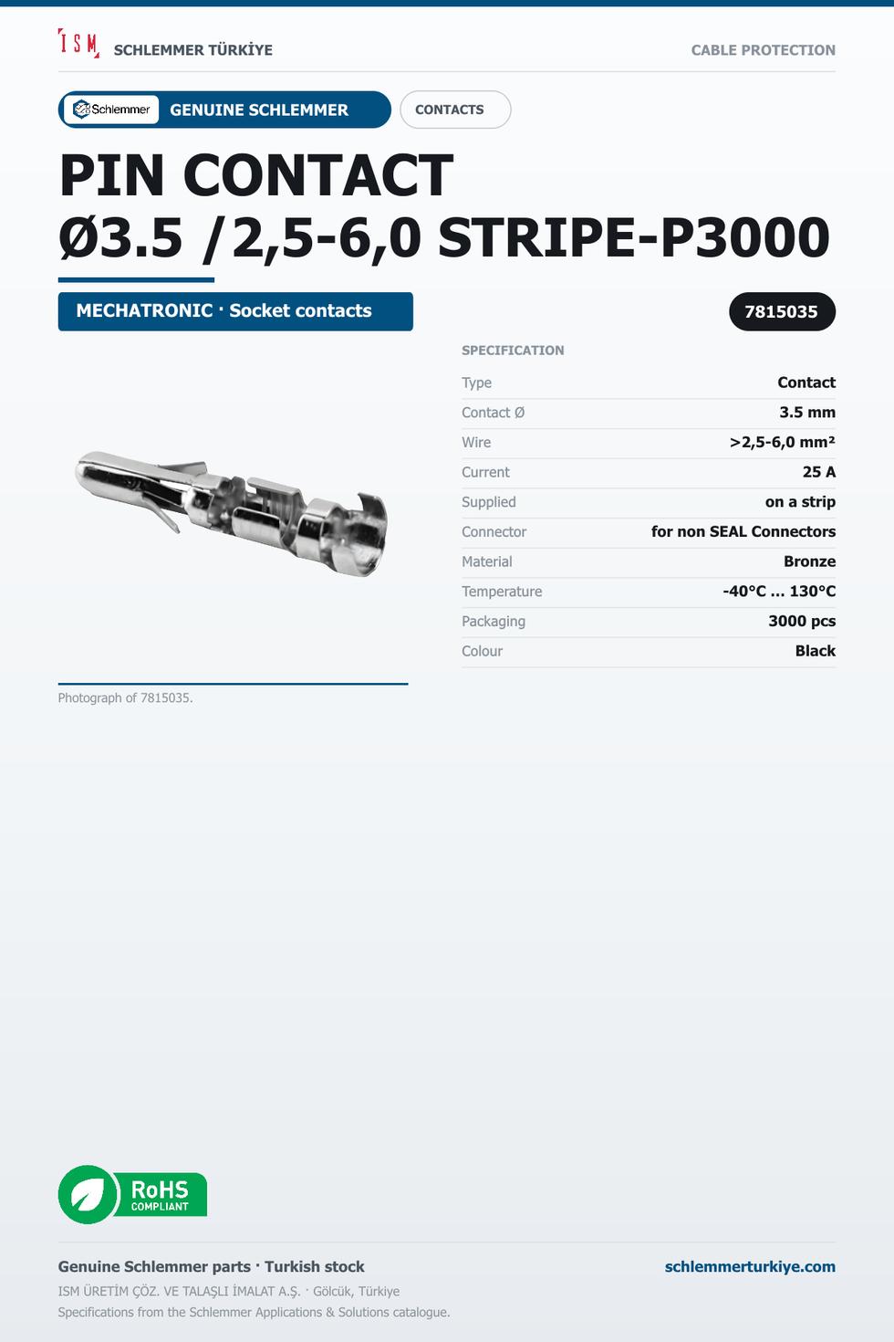 PIN CONTACT Ø3.5 /2,5-6,0 STRIPE-P3000