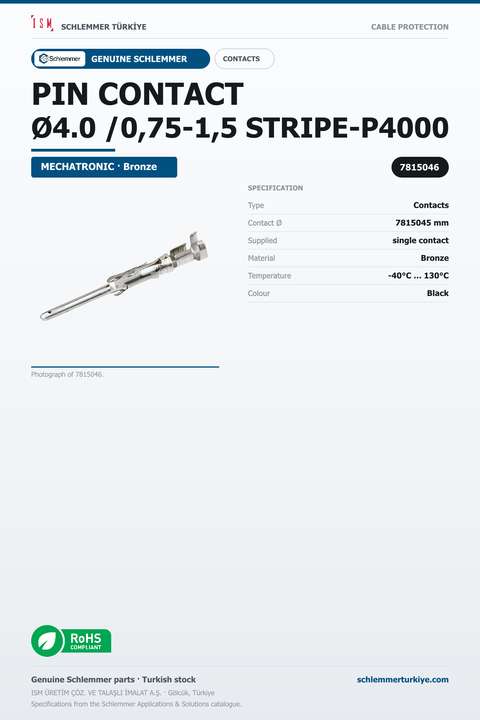 PIN CONTACT Ø4.0 /0,75-1,5 STRIPE-P4000
