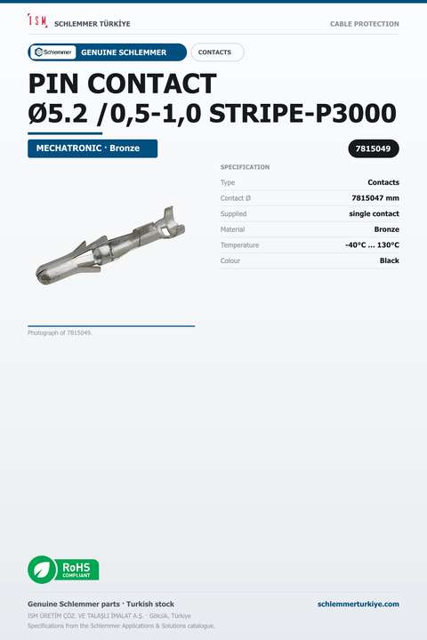 PIN CONTACT Ø5.2 /0,5-1,0 STRIPE-P3000