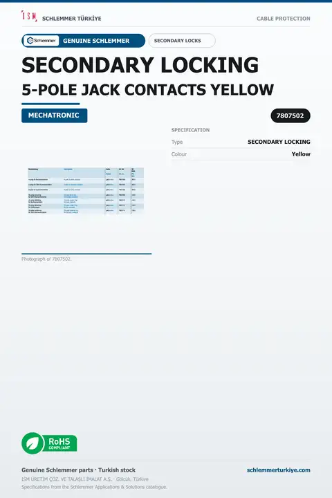 SECONDARY LOCKING 5-POLE JACK CONTACTS YELLOW