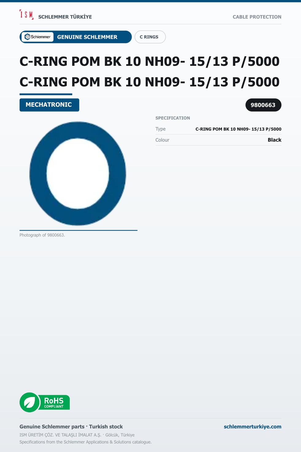 C-RING POM BK 10 NH09- 15/13 P/5000
