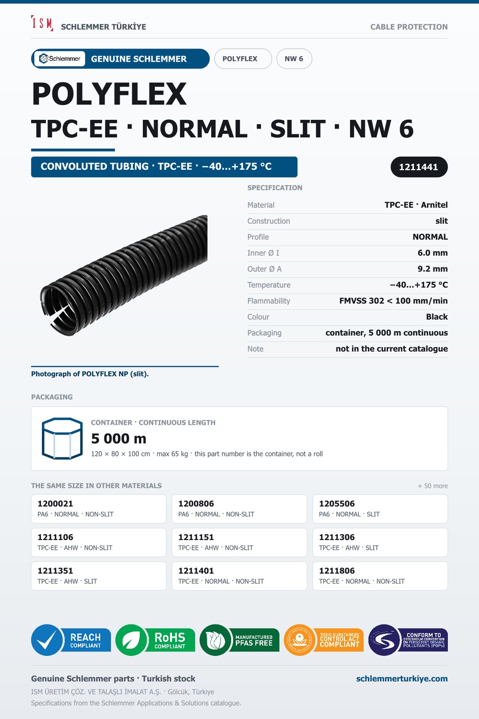 POLYFLEX NW06 NORMAL SLIT TPC-EE (Arnitel) CTN 5000 Meters