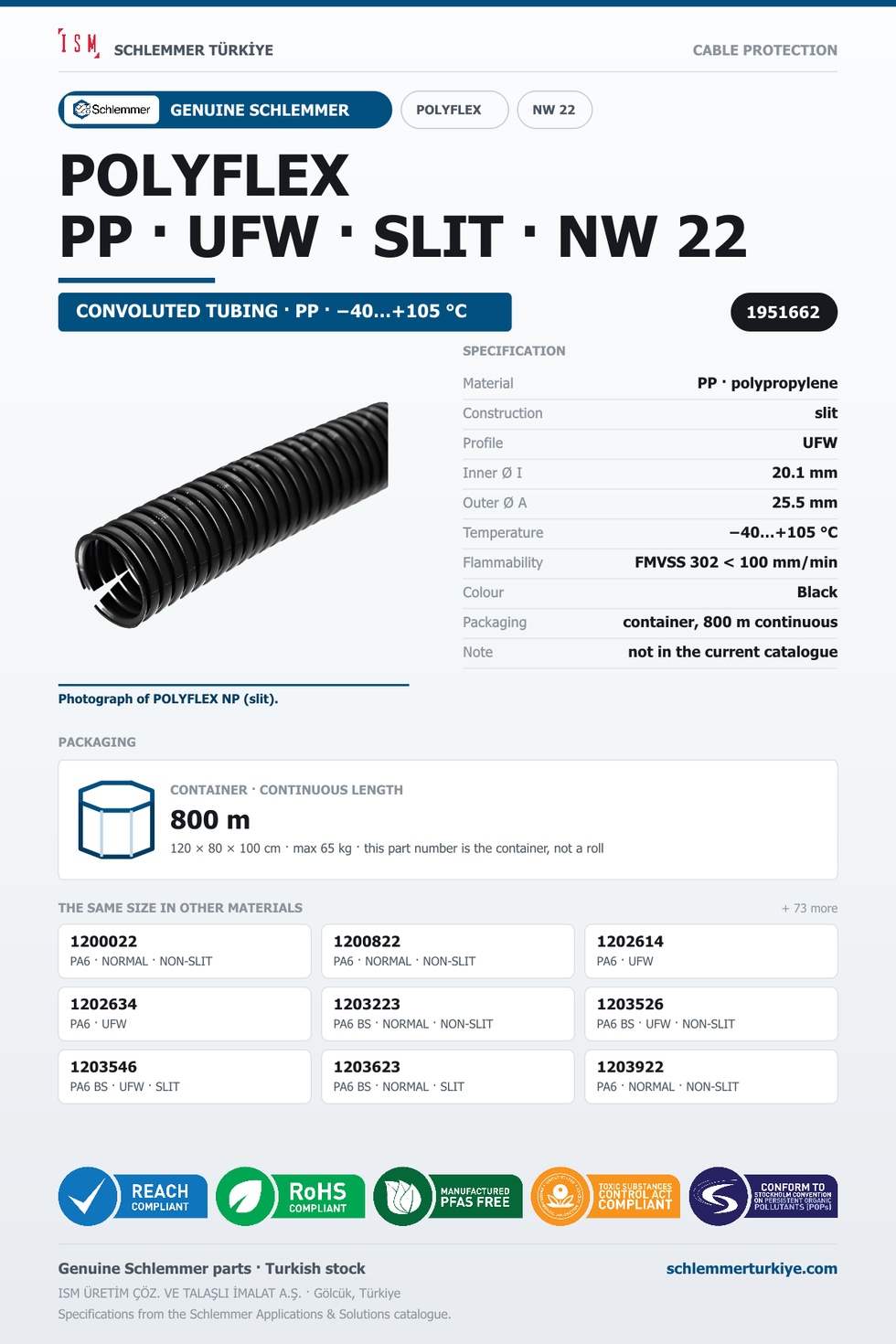 POLYFLEX NW22 UFW SLIT PP CTN 800 Meters