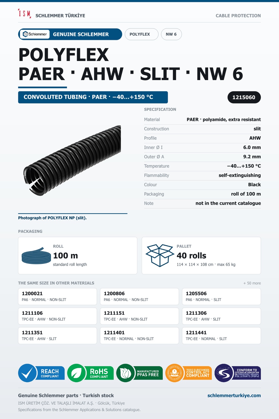 POLYFLEX NW06 AHW SLIT PAER RLX 100 Meters
