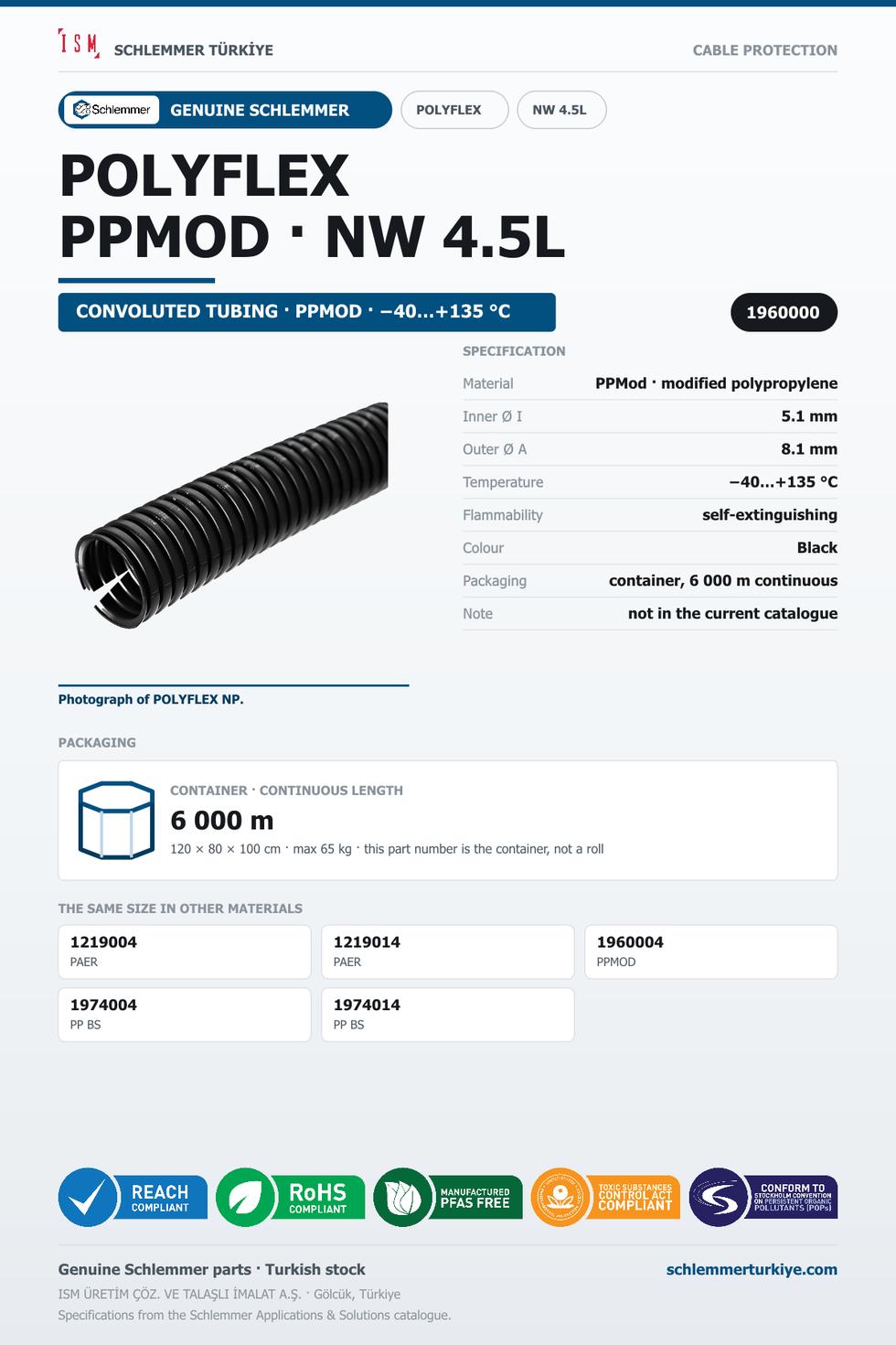 POLYFLEX NW4.5L PPMOD CTN 6000 Meters