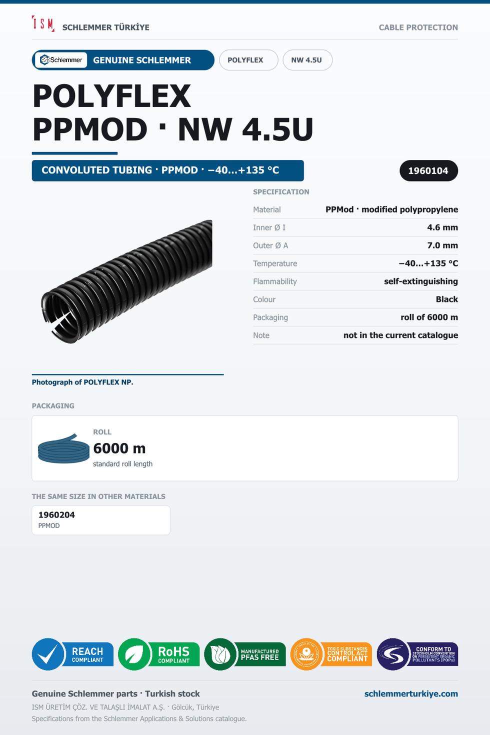 POLYFLEX NW4.5U PPMOD RLX 6000 Meters