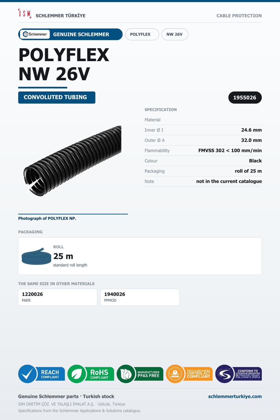 POLYFLEX NW26V CLOSABLE PP-BS RLX 25 Meters