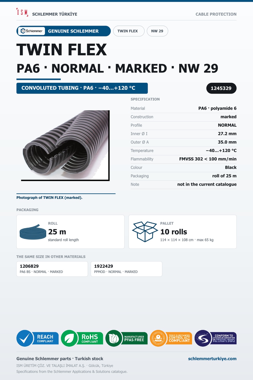 TWIN FLEX NW29 NORMAL MARKED PA6 RLX 25 Meters